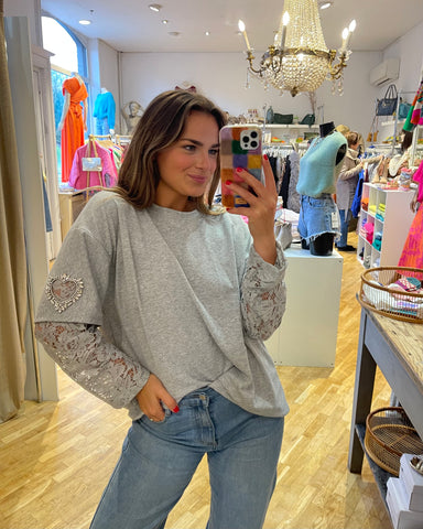T-shirt dentelle gris - CLEMENT