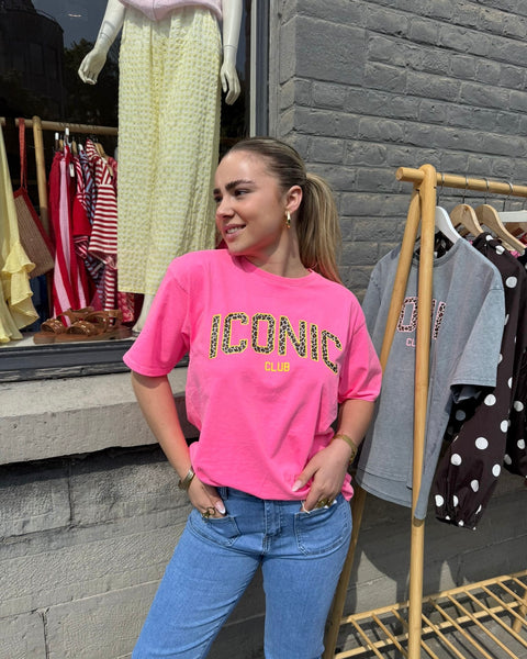 T-shirt rose léopard - ICONIC
