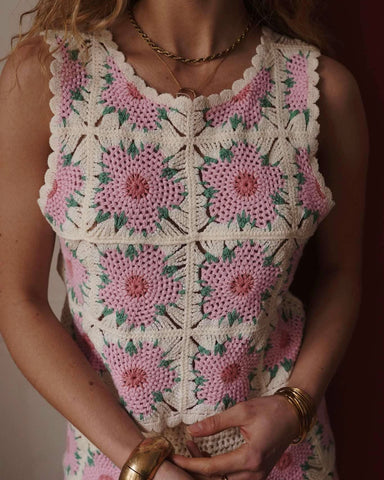 Haut crochet rose - ZAZA