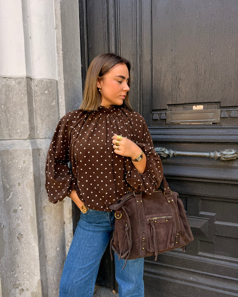 Haut chocolat velour - ELINA