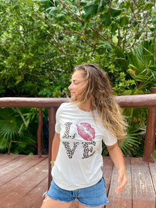 T-shirt léopard - LOVE
