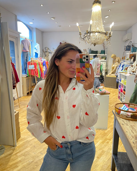 Chemise rouge gaz de coton - VALENTIN