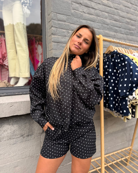 Ensemble à pois noir - SHORT
