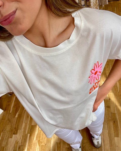 T-shirt blanc - HAPPY VIBES