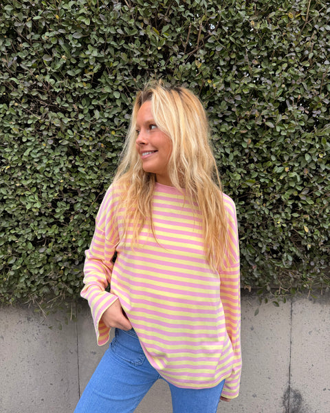 Yellow/light pink T-shirt - LINED