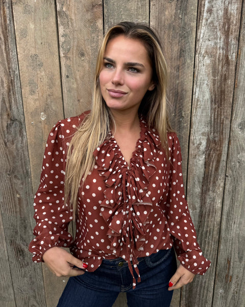 Chemisier petits pois - BRIQUE