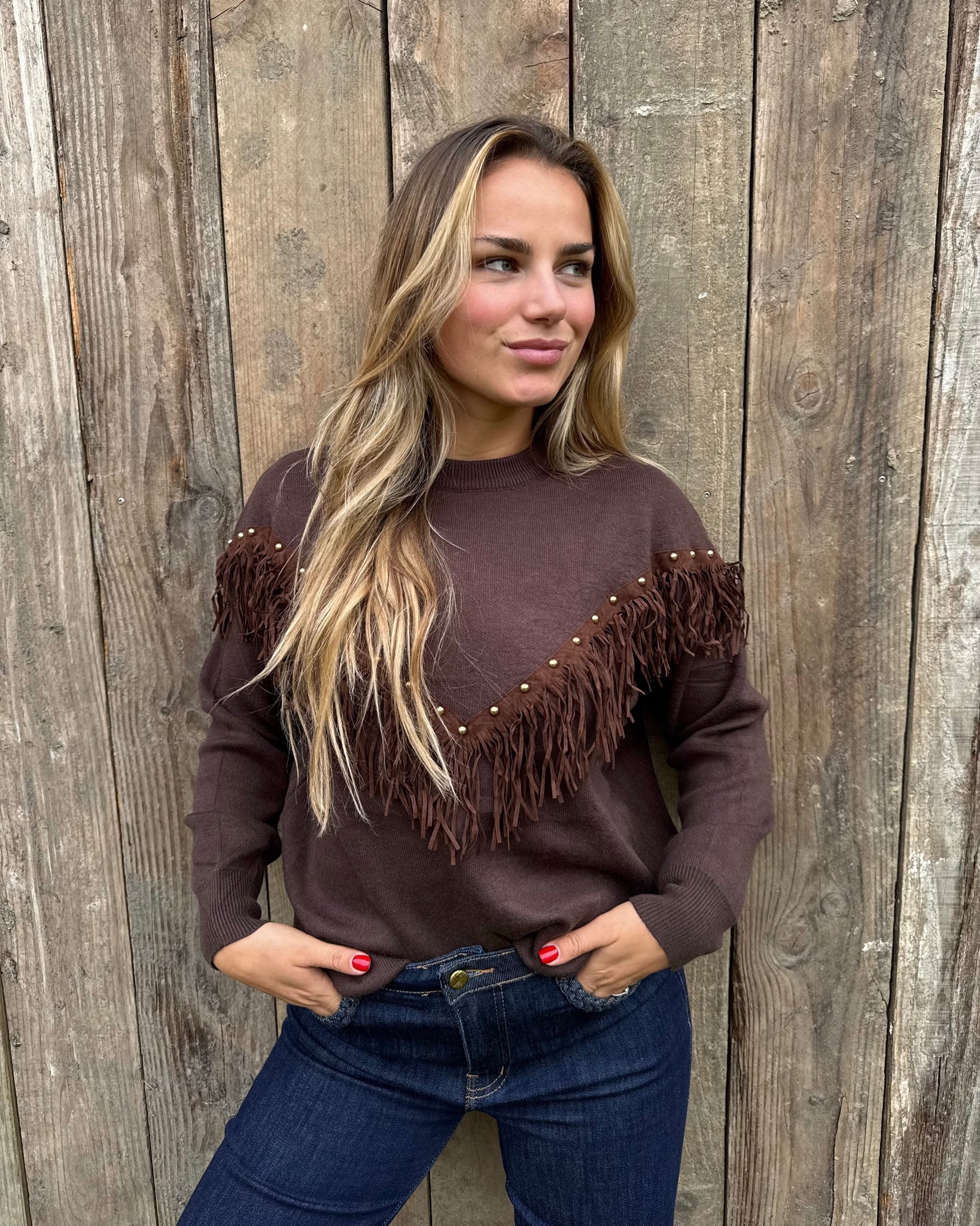 Pull chocolat - FRANGES