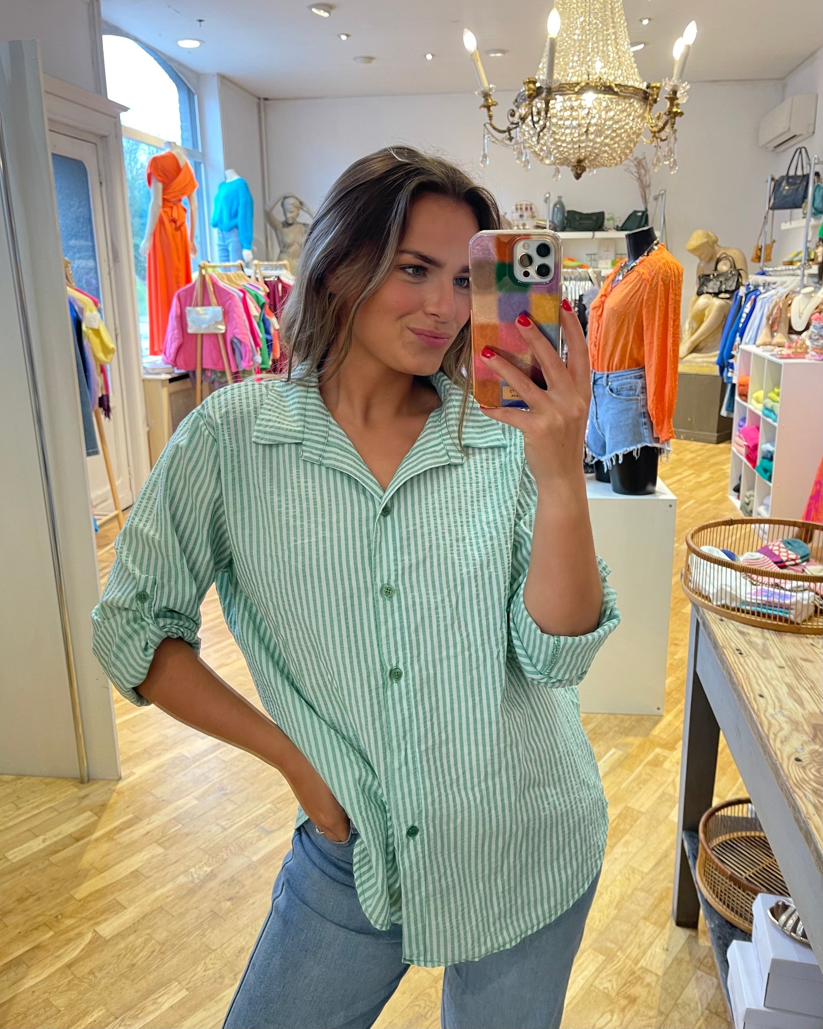 Chemise rayé - VERT