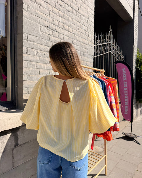 Blouse jaune ligné - ELINA