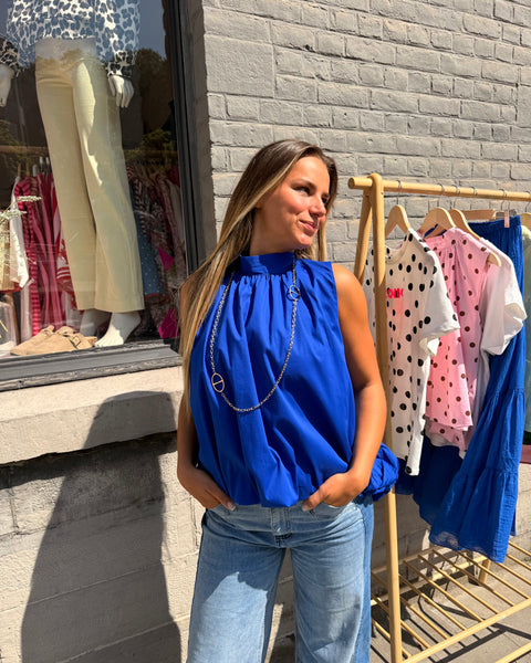 Blouse bleu électrique - ELINA