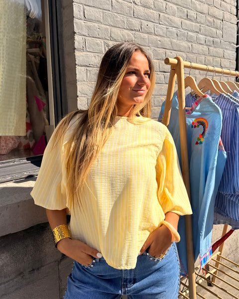 Blouse jaune ligné - ELINA