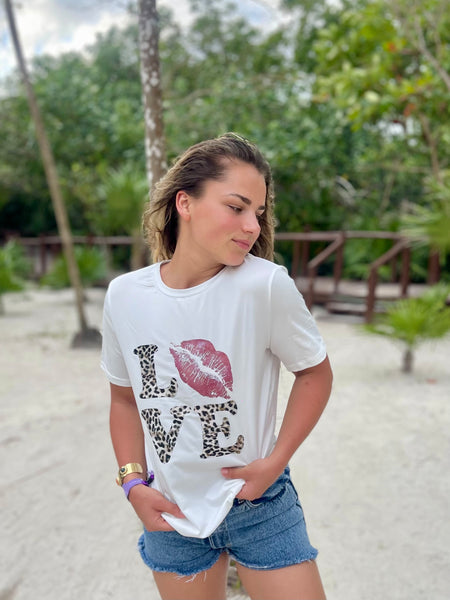 T-shirt léopard - LOVE