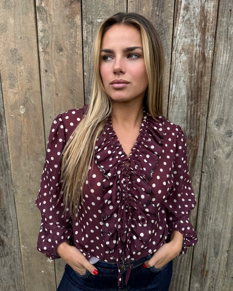 Chemisier petits pois - BORDEAUX