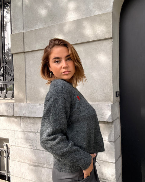 Pull gris - CŒUR