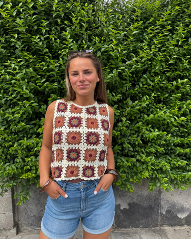 Top crochet terracotta - ZAZA