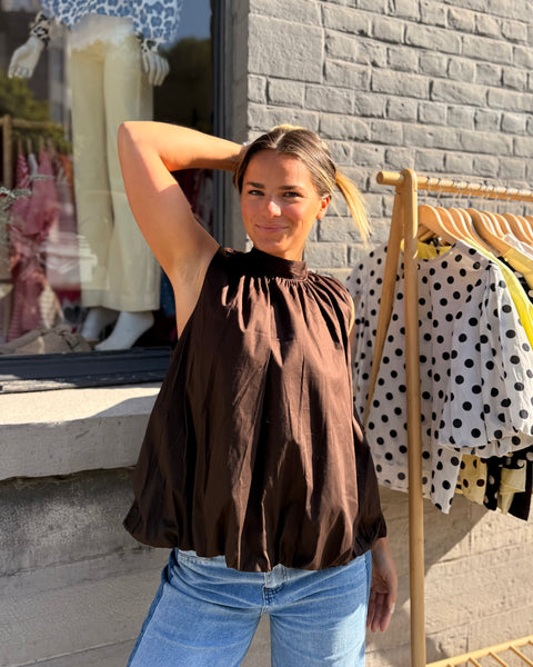 Blouse chocolat - ELINA
