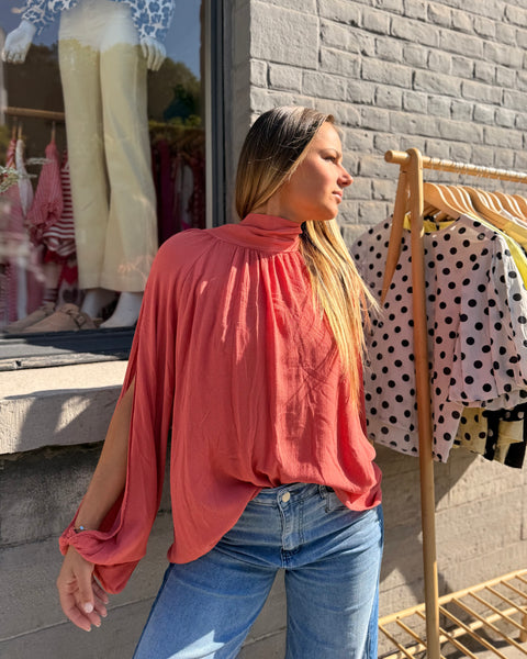 Blouse corail - CHRISTIE