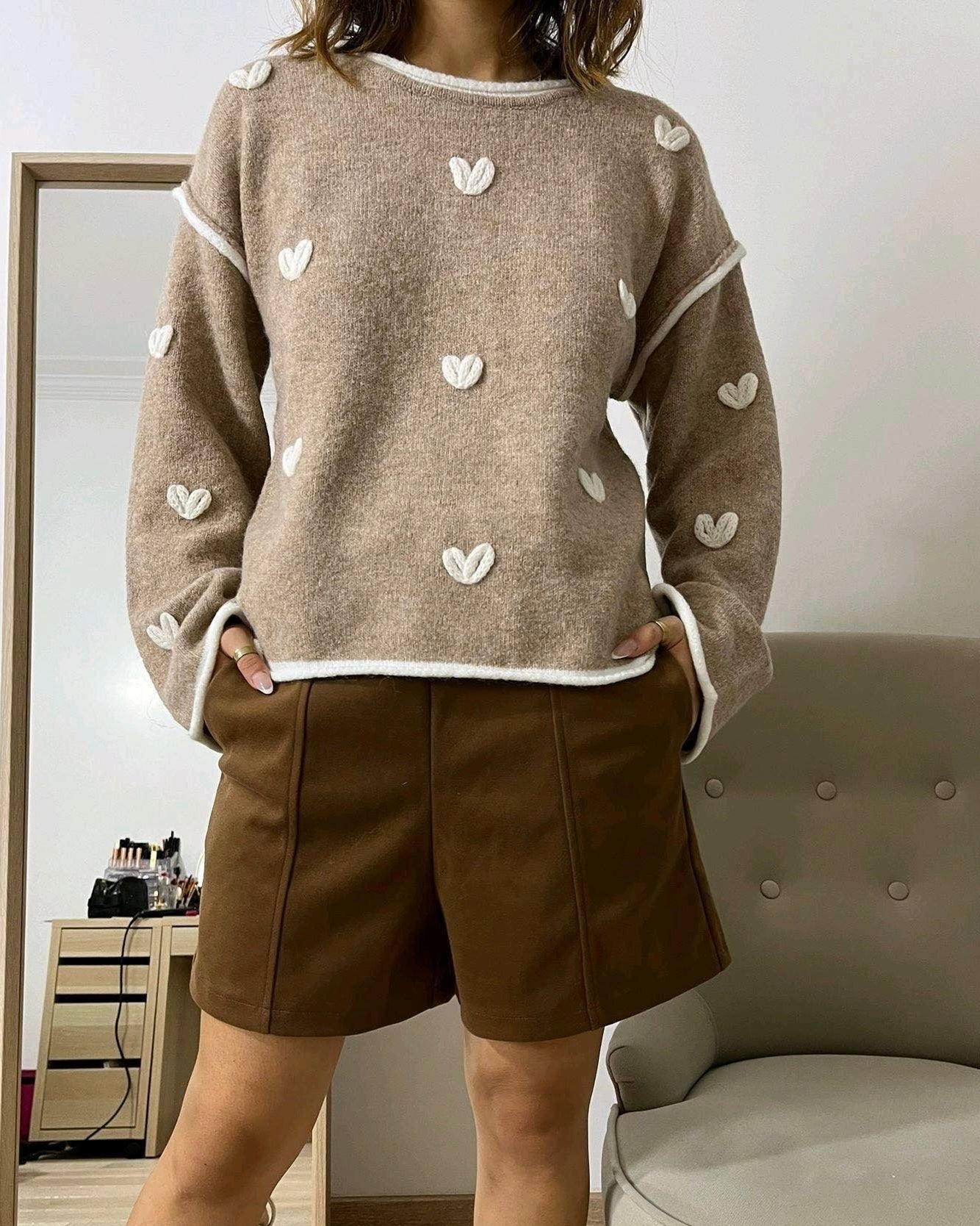 Pull taupe - COEUR