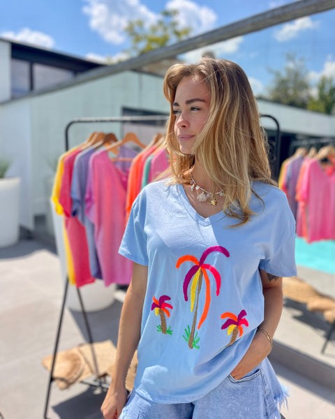 T-shirt bleu - PALMIER