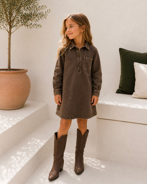 Robes en jeans adultes/enfants - CHOCOLAT