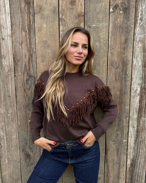 Pull chocolat - FRANGES