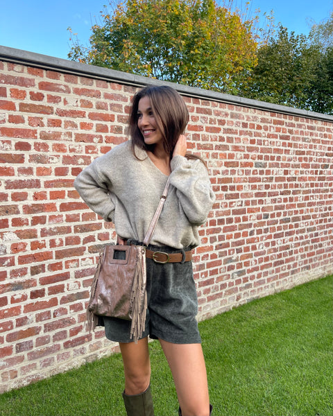 Short velour - KAKI