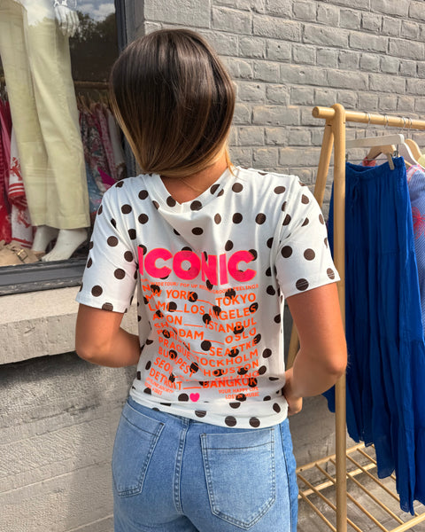 T-shirt à pois chocolat - ICONIC