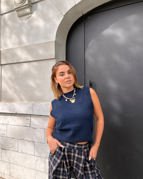 Pull s.manches bleu marine - DIDI