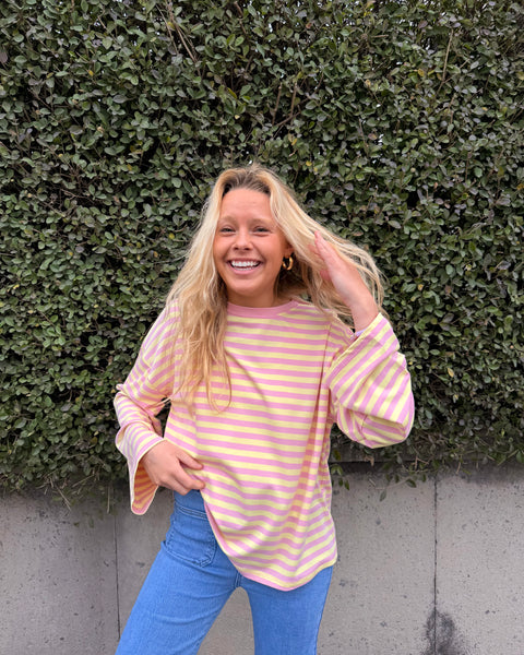 Yellow/light pink T-shirt - LINED