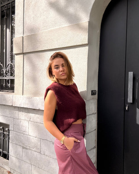 Pull epaulettes bordeaux - DADJI