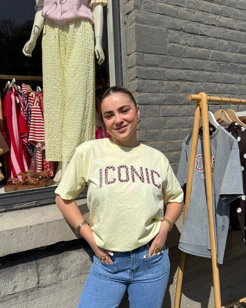 T-shirt jaune léopard - ICONIC