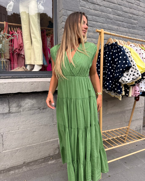 Robe vert anis - JEANNE