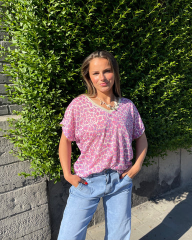 T-shirt lila leopard - DANAË