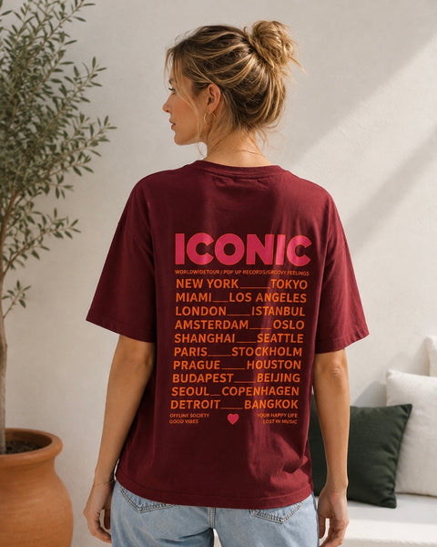 T-shirt bordeaux - ICONIC