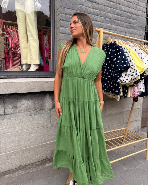 Robe vert anis - JEANNE