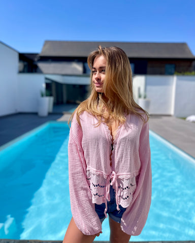Chemise rose pâle - TAHIA