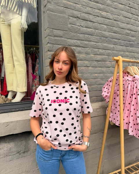 T-shirt à pois rose - ICONIC