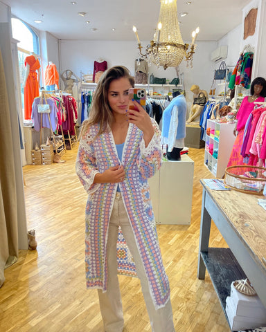 Gilet crochet - PASTEL