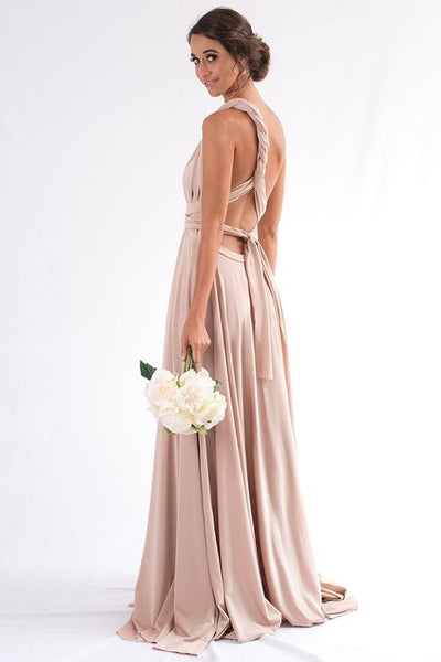 Robe champagne satinée - NELLE