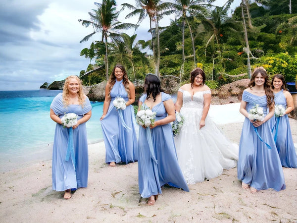 Robe bleu ciel multipositions - NELLE