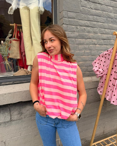 Blouse marinière rose clair - ELINA
