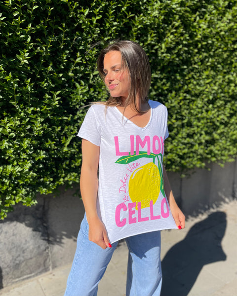 T-shirt col v - LIMON