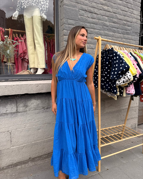 Robe bleu électrique - JEANNE