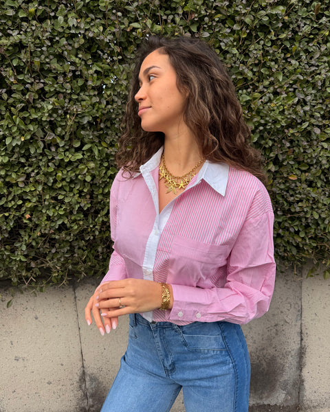 Crop top blouse - PINK