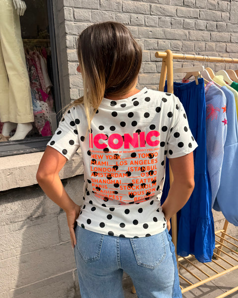 T-shirt à pois noirs - ICONIC