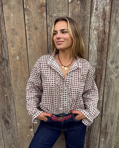 Chemisier bordeaux - MONA