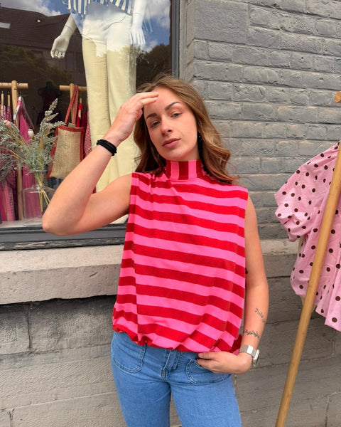 Blouse marinière rose - ELINA