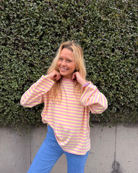 Yellow/light pink T-shirt - LINED