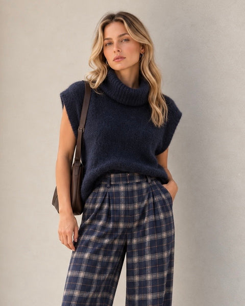 Pull col roulé - BLEU