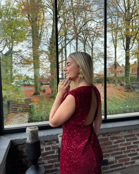 Robe longue dos nu rouge - ESRATI